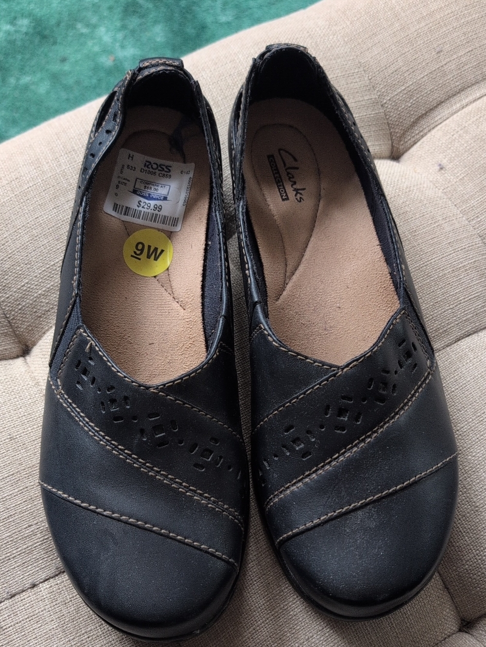 Clarks Black Women's Casual Slip-On Loafers